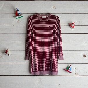 Lacoste Red and White Striped knit dress 34 US 4